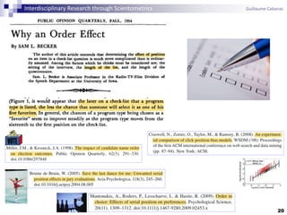 20
Interdisciplinary Research through Scientometrics Guillaume Cabanac
 