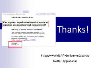 Thanks!
http://www.irit.fr/~Guillaume.Cabanac
Twitter: @gcabanac
 