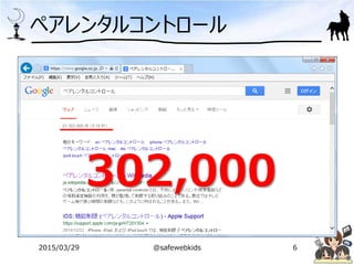 ペアレンタルコントロール
302,000
2015/03/29 @safewebkids 6
 