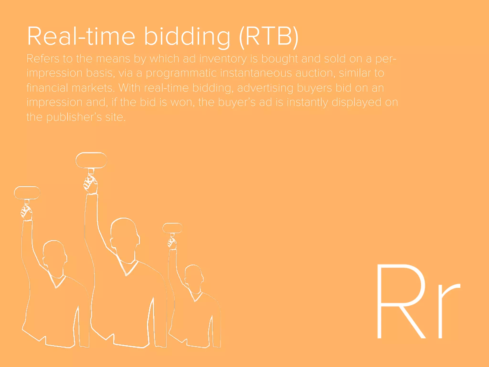 Key Performance Indicator (KPI)
Metric used to quantify objectives that reﬂect the strategic performance
of online marketing campaigns. Marketers use a range of use KPIs to
evaluate their success at reaching targets. Examples are Click-Through-
Rate, Conversion Rate, Return on (Marketing) Investment, Time on Site
and Bounce Rate.
 