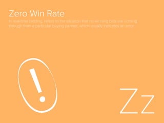 Pre-Roll
Online video commercial that appears prior to an
online video, similar to a commercial break on TV. By
purchased pre-roll slots programmatically via RTB,
marketers can target individual users.
Preferred Deal
Google AdX deﬁnes a “preferred deal” as a buying
arrangement between one publisher and one
programmatic buyer with a ﬁxed ﬂoor price. In order to
buy impressions, the buyer simply has to submit a bid
higher than the ﬂoor price, in which case the inventory
is always sold at the ﬂoor price. Usually, preferred
deals receive the highest priority within a supply-side
platform ad server chain.
 