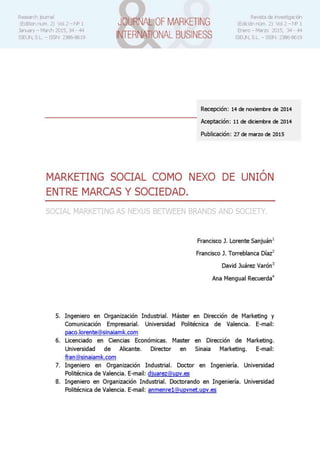 Marketing social como nexo de unión entre marcas y sociedad