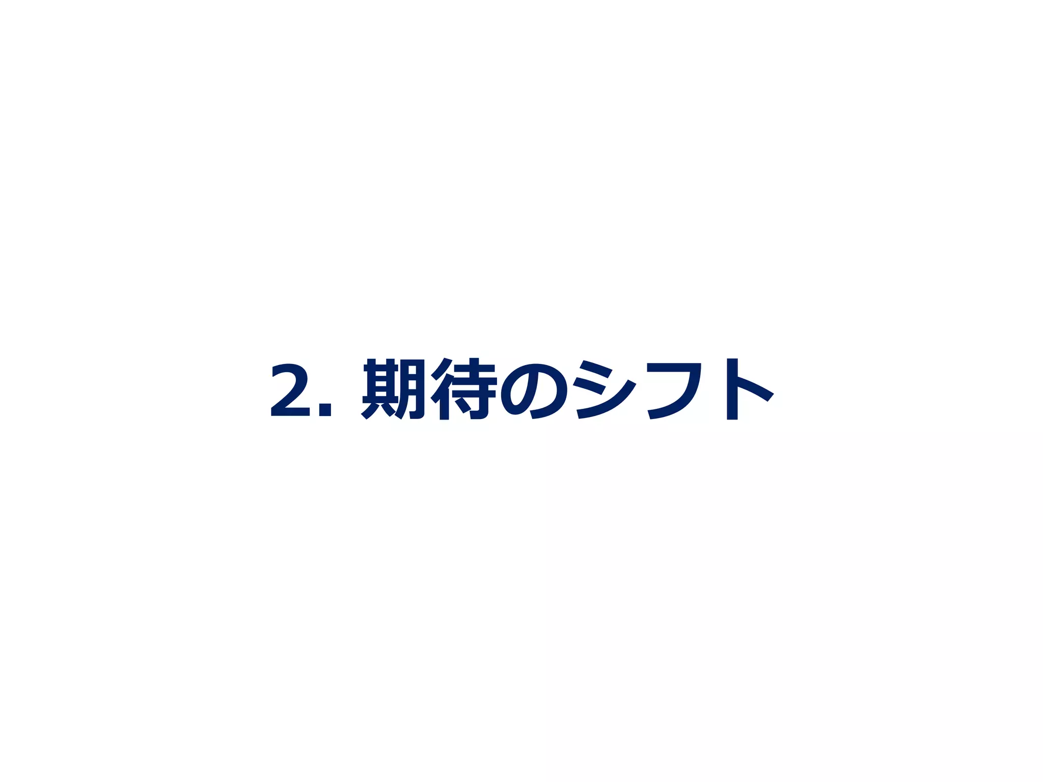 2.  期待のシフト
 