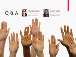 31
Q & A
Stephanie L. Giammarco
Partner, BDO Consulting
sgiammarco@bdo.com
Direct: 212-885-7439
Christopher J. Lopata
Of Counsel, Jones Day
cjlopata@jonesday.com
Direct: 212-326-3602
 