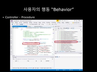 사용자의 행동 “Behavior”
 Controller - Procedure
 
