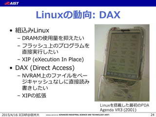 ( , 67
C
l  W be
k  7E4 –~∼
k 
–~∼
k  K C   SKSQbaW] CZOQS
l  74K   7W SQa 4QQS
k  AIE4 v
–~∼
k  K C
(
Linux – PDA
Agenda VR3 (2001)
 