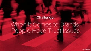Challenge:
When It Comes to Brands,
People Have Trust Issues
@Crowdtap
 