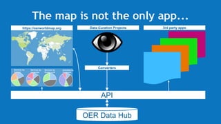 The map is not the only app...
https://oerworldmap.org
Services by
Subject
Services by
Language
Services by
Grade Level
Ac...