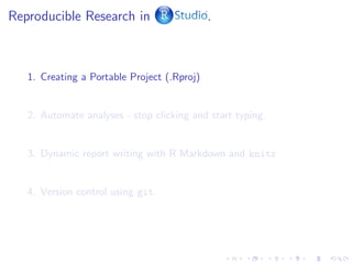 Reproducible Research in R and R Studio | PDF