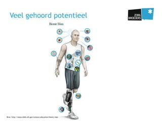 Veel gehoord potentieel
Bron: http://www.nibib.nih.gov/science-education/bionic-man
 