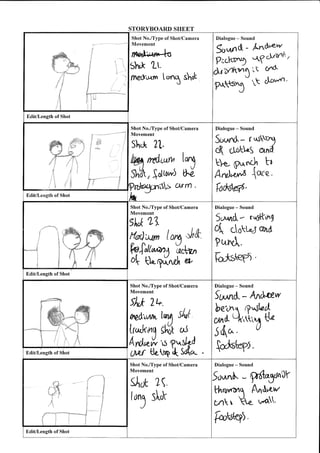 Production Storyline Example as media final film production storyboard | PDF