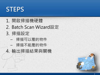 20150429 sma21掃描機使用教學(batch scan wizard) 發佈 | PPTX