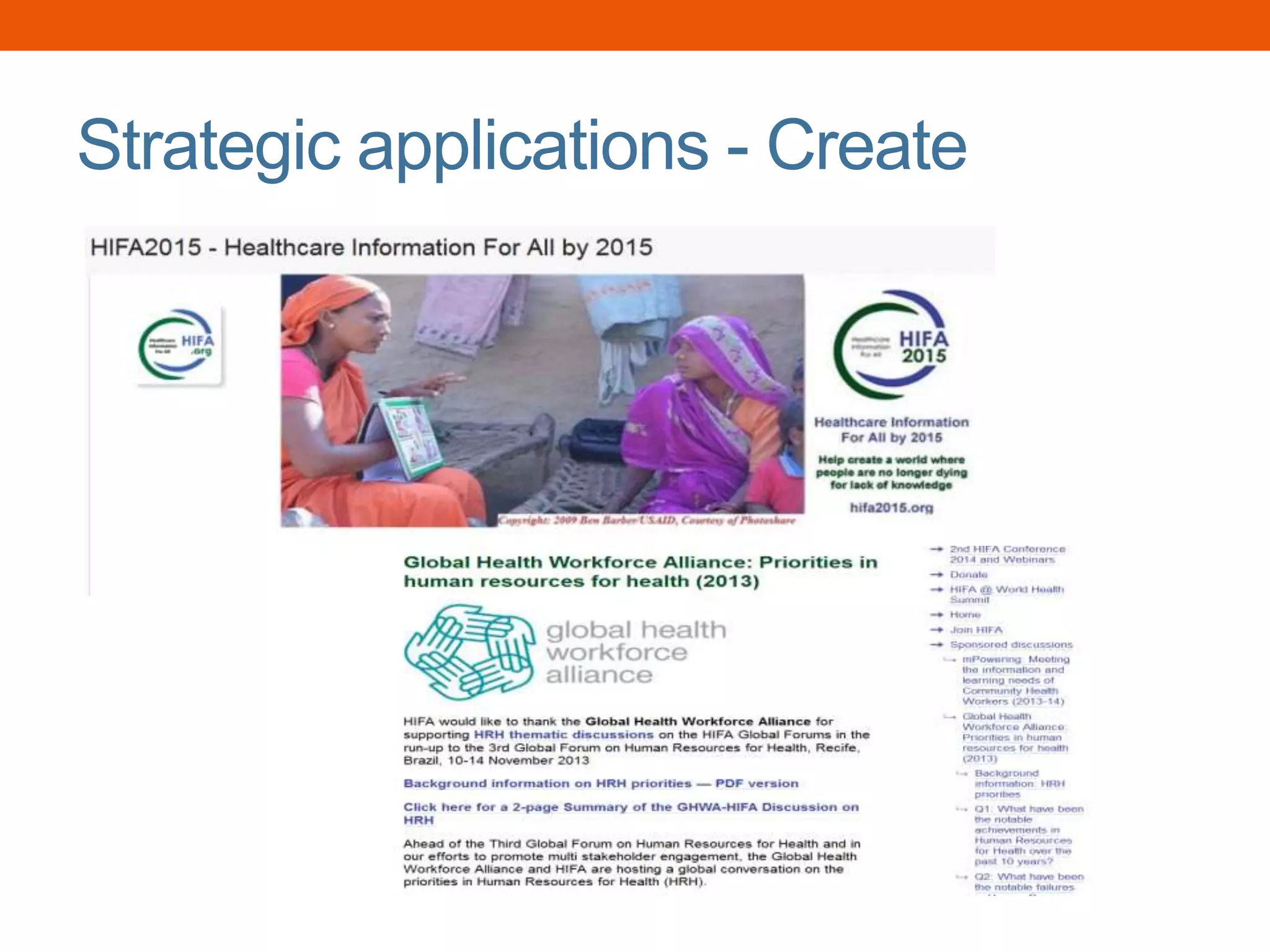 Strategic applications - Create
 