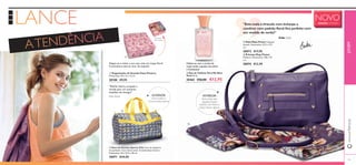 8585
Conteúdo
não incluído
84
ብ Mala Meja Flower Imitaçao
de pele. Dimensões: 27,5 x 17,5
cm.
28073 €17,95
ባ Saco de Ginásio Sporty Chic Saco de desporto
em poliester. Com fecho-éclair. Grande bolso interior.
Dimensões: 46 x 23,5 x 28 cm.
28071 €24,95
ቦ Écharpe Meja Flower
Poliéster. Dimensões: 180 x 70
cm.
28074 €12,95
ቢ Organizador de Guarda-Fatos Flowery
Dimensões: 30 x 32 x 12 cm.
28188 €9,95
ቤ Eau de Toilette Very Me New
York 30 ml.
30465 €26,00 €12,95
JOVEMwww.oriﬂame.pt
NOVOEDIÇÃO LIMITADA
“Padrão fresco, arrojado e
trendy para um aumento
imediato de energia!”
Erika, Stylist
Erika, Stylist
Delicie-se com o aroma da
maçã verde,cupcake red velvet
e framboesa!
LANCE
ATENDÊNCIA
INTERIOR:
Fecho éclaire e
enorme bolso interior.
INTERIOR:
fecho-éclair, alsa
regulável, bolsos
exterior com fecho e
bolso interior aberto
Alegre-se e mime a sua casa com um toque ﬂoral.
A primavera está ao virar da esquina!
"Esta mala a tiracolo com écharpe a
condizer com padrão ﬂoral ﬁca perfeito com
um vestido de verão!"
ቢ
ባ
ቤ
ብ
ቦ
 