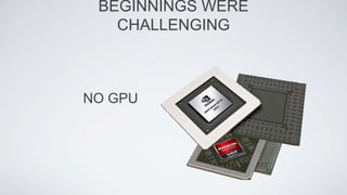 NO GPU
BEGINNINGS WERE
CHALLENGING
 