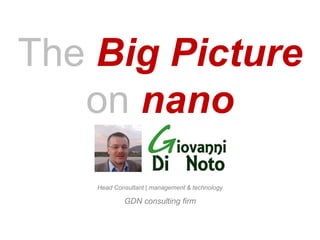 1
The Big Picture
on nano
Head Consultant | management & technology
GDN consulting firm
 