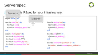 41 #Dynatrace
Serverspec and RSpec
A Short Primer
 