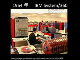 1964 ꡡ IBM System/360
http://images.yourdictionary.com/system-3602013/07/17 
 