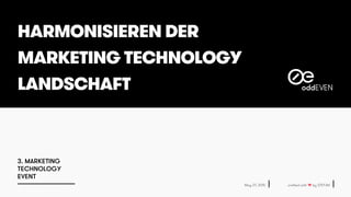 HARMONISIEREN DER
MARKETING TECHNOLOGY
LANDSCHAFT
May 07, 2015 crafted with ❤ by STEFAN
3. MARKETING
TECHNOLOGY
EVENT
 