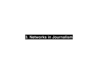 How are networks concepts and analysis
being used in journalism?
 