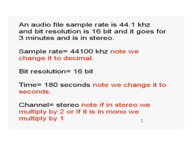 calculate audio file size byte size chart