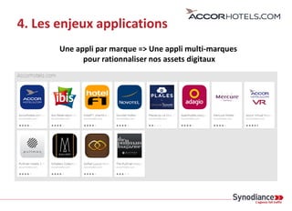 4. Les enjeux applications
Suivi / Benchmark Mobile
 