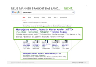 22	
  
©	
  Searchmetrics	
  GmbH.	
  Alle	
  Rechte	
  vorbehalten.	
  Verbreitung	
  nicht	
  ohne	
  Erlaubnis.	
  
NEUE	
  MÄNNER	
  BRAUCHT	
  DAS	
  LAND…	
  	
  	
  	
  	
  NICHT.	
  
 