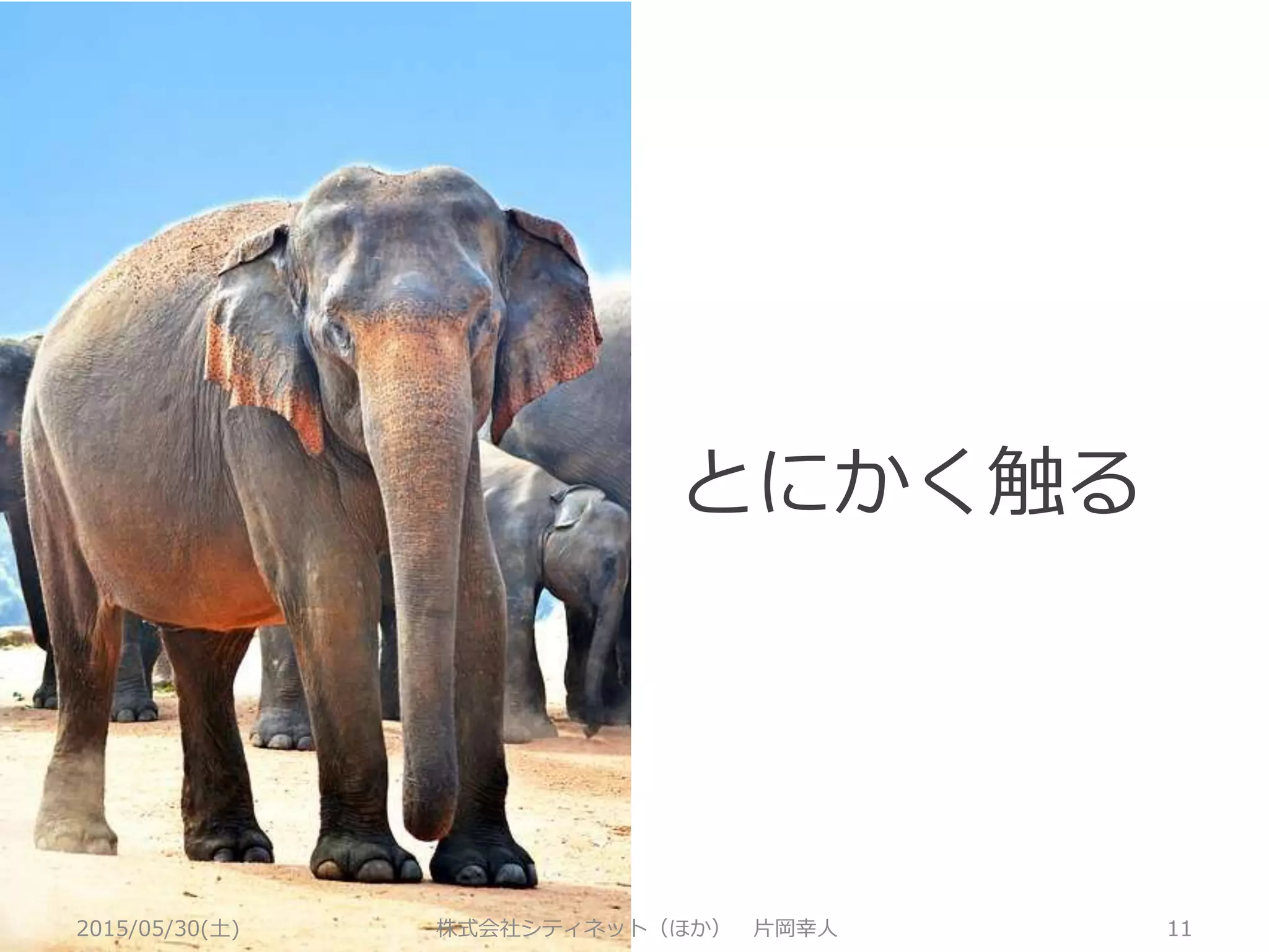 11
とにかく触る
2015/05/30(土) 株式会社シティネット（ほか） 片岡幸人
 