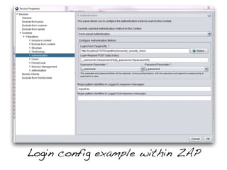 Login config example within ZAP
 