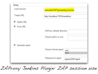 ZAProxy Jenkins Plugin: ZAP session use
 