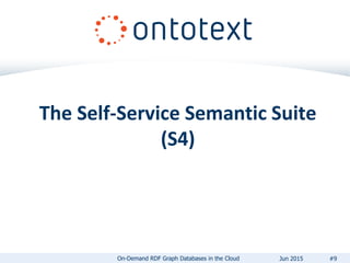 The Self-Service Semantic Suite
(S4)
#9On-Demand RDF Graph Databases in the Cloud Jun 2015
 