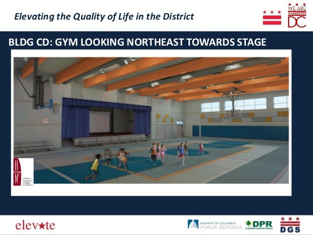 Elevating the Quality of Life in the District
Elevating the Quality of Life in the District
BLDG CD: GYM LOOKING NORTHEAST...