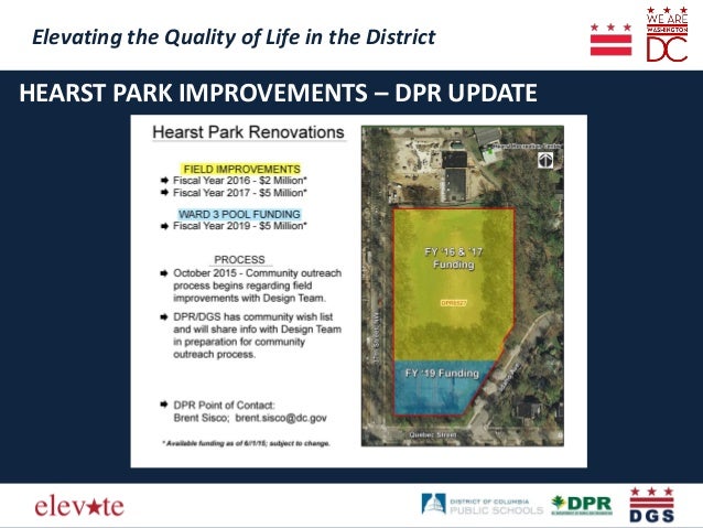 Elevating the Quality of Life in the District
Elevating the Quality of Life in the District
HEARST PARK IMPROVEMENTS – DPR...