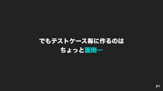 でもテストケース毎に作るのは
ちょっと面倒…
61
 