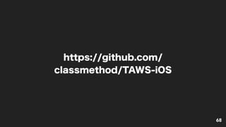 https://github.com/
classmethod/TAWS-iOS
68
 