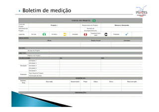  Boletim de medição
 