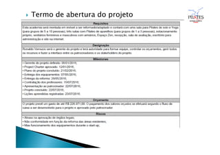  Termo de abertura do projeto
 