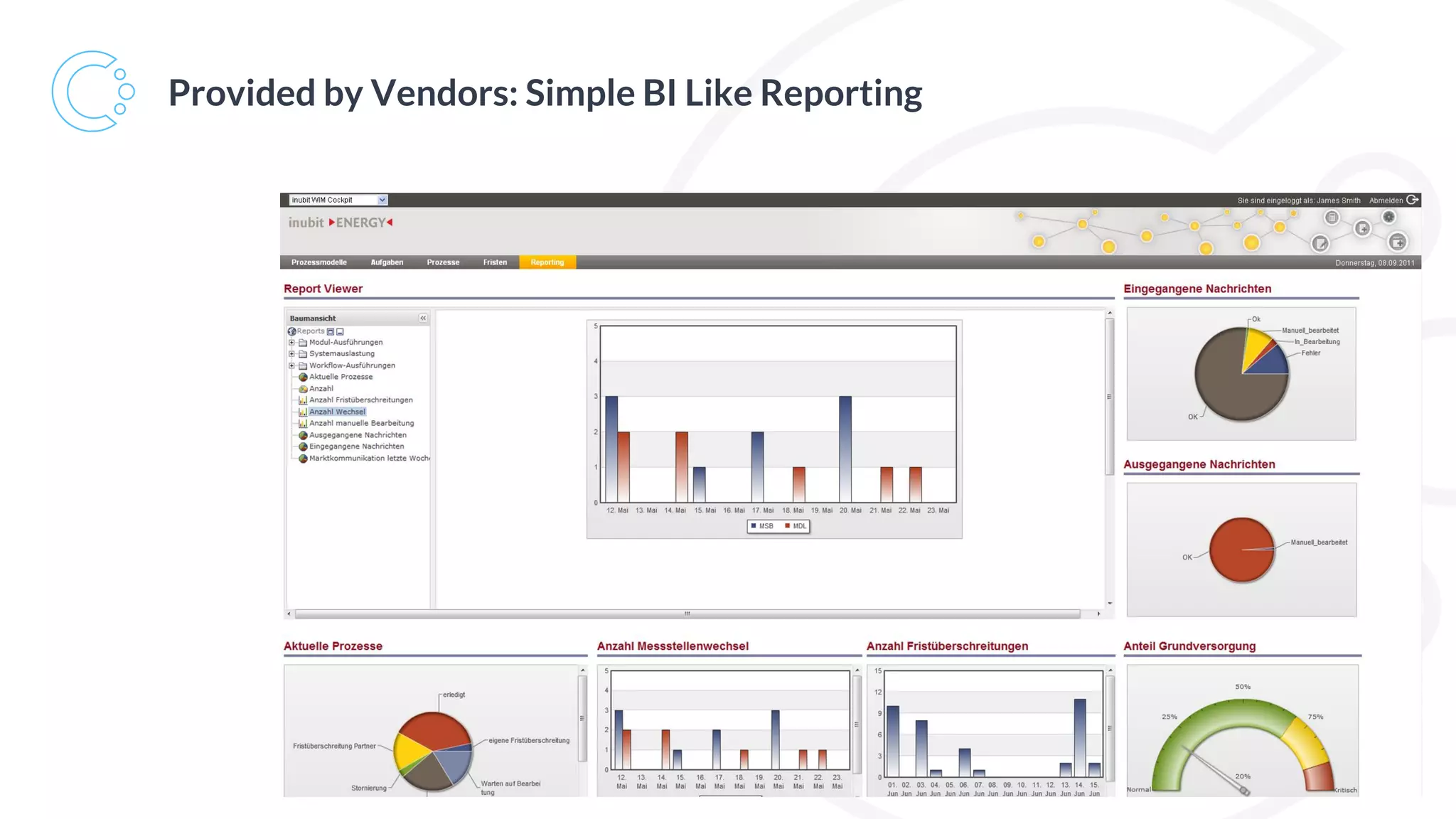 Provided by Vendors: Simple BI Like Reporting
 