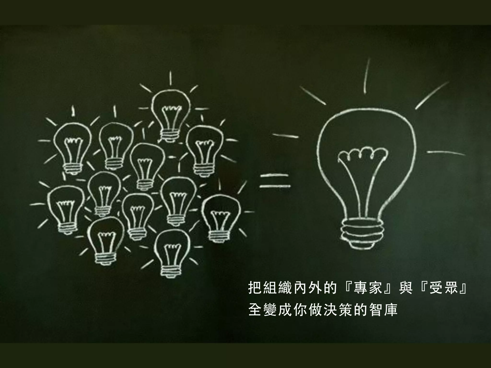 把組織內外的『專家』與『受眾』
全變成你做決策的智庫
 