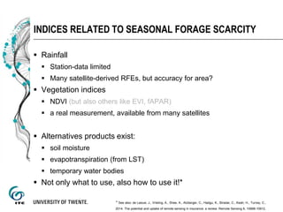 Early assessment of forage availability for An ASSET Protection Insurance scheme
