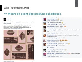 LE ROI – RETOURS QUALITATIFS
=> Mettre en avant des produits spécifiques
61
 