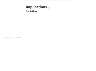 Implications …
for Action
If you’re thinking of creating a runbook, AUTOMATE IT.
 