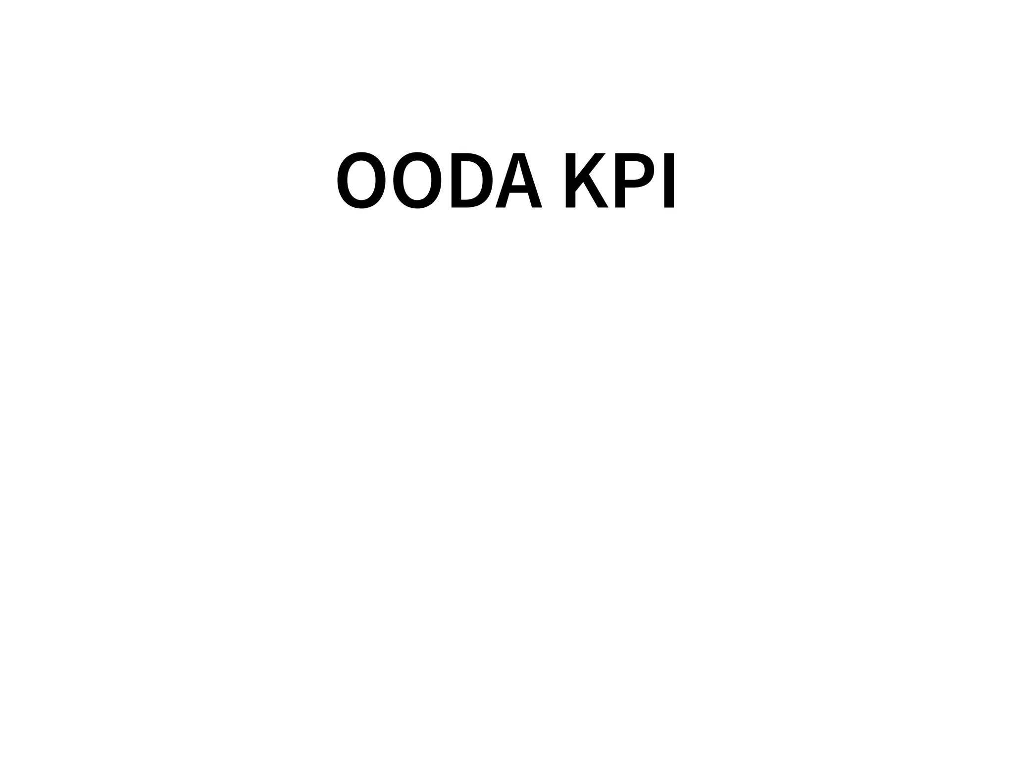 OODA KPI
 
