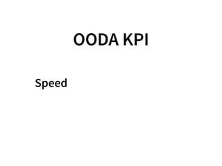 OODA KPI
Speed
 