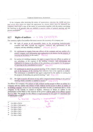 Company Secretarial Handbook - Auditors | PDF