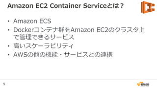 9
Dockerは1台のOSでは非常に簡単に使える
Server
Bins/Libs Bins/Libs
OS
App1 App2
 