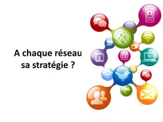 A chaque réseau
sa stratégie ?
 