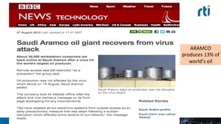 ARAMCO	
  
produces	
  13%	
  
of	
  world’s	
  oil	
  
 