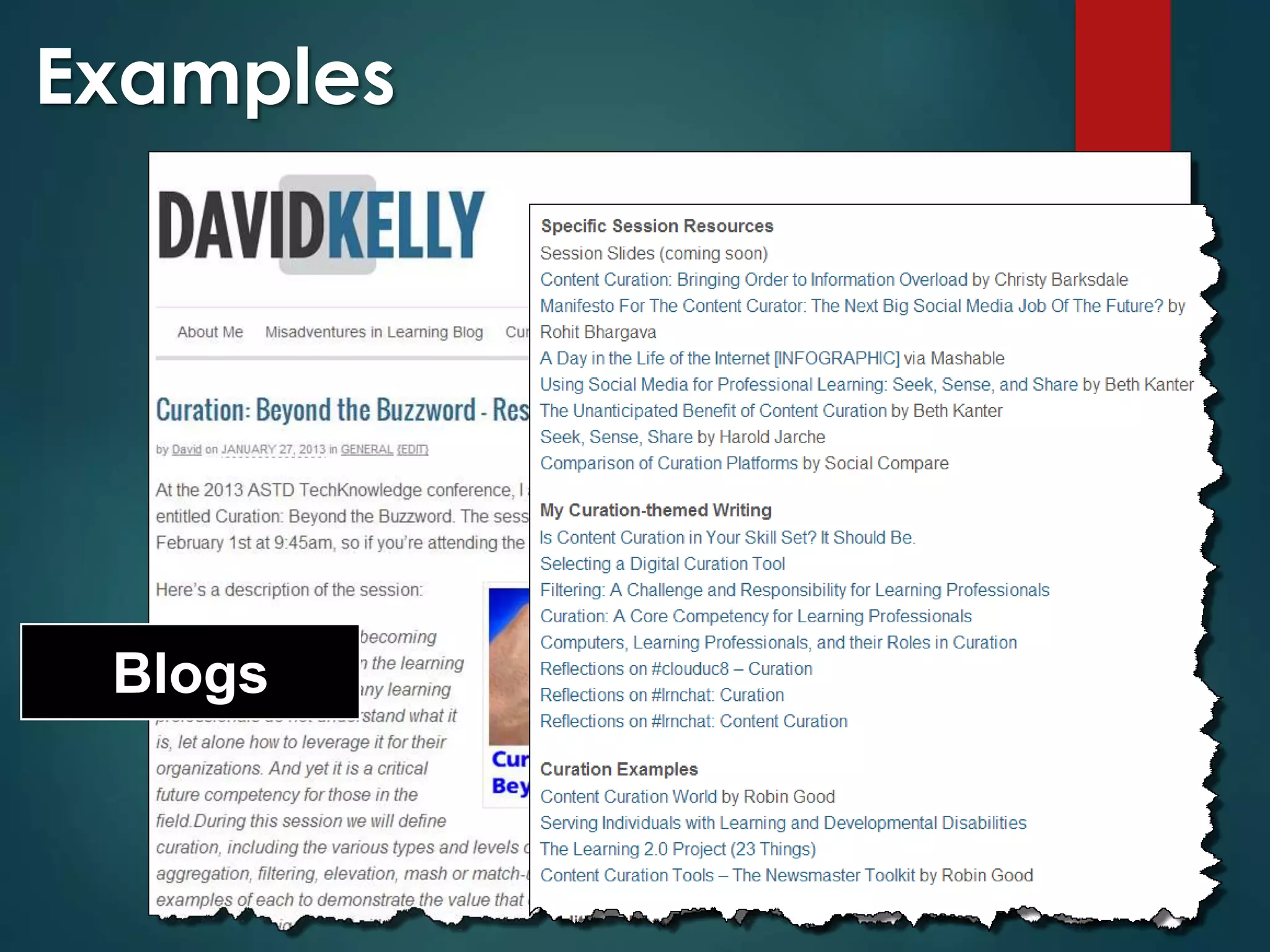 Blogs
Examples
 