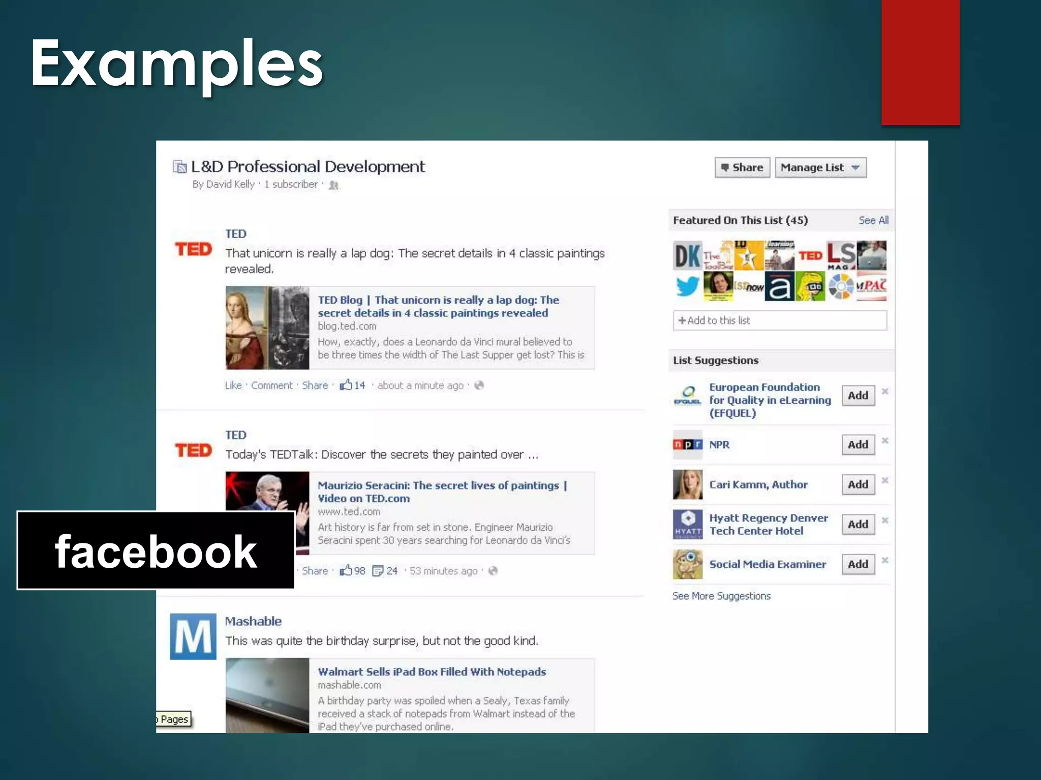 facebook
Examples
 